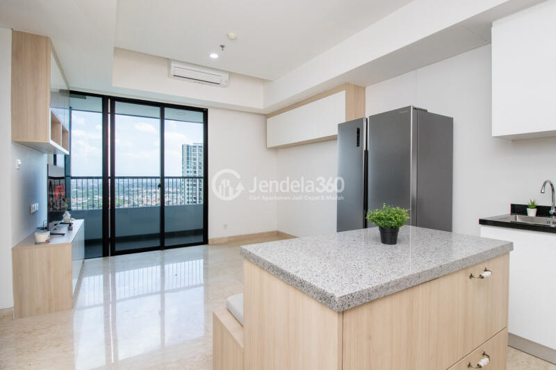 Living Room 2BR Apartment with City View at Southgate Residence