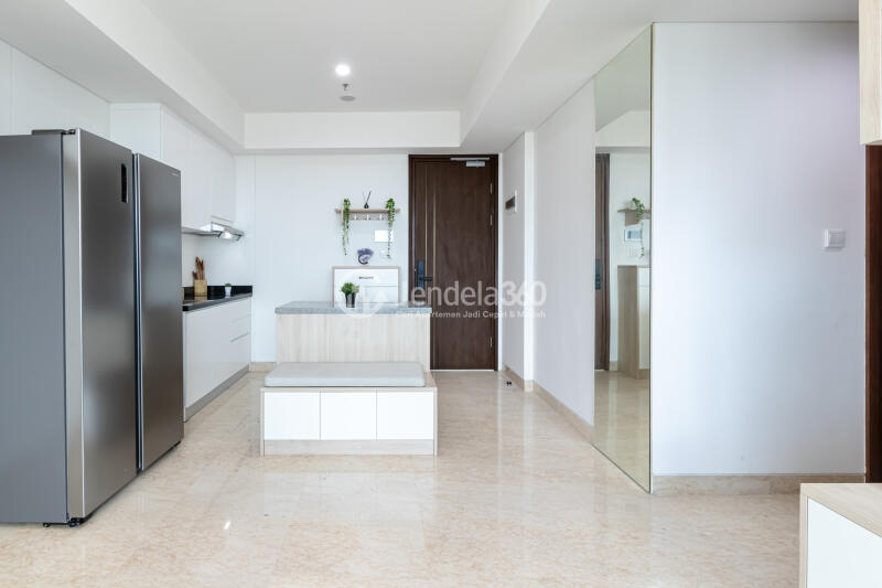 Living Room 2BR Apartment with City View at Southgate Residence