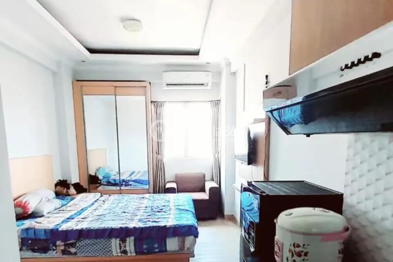 Bedroom Peaceful Studio Apartment Middle Floor with  View at The Suites @ Metro Bandung