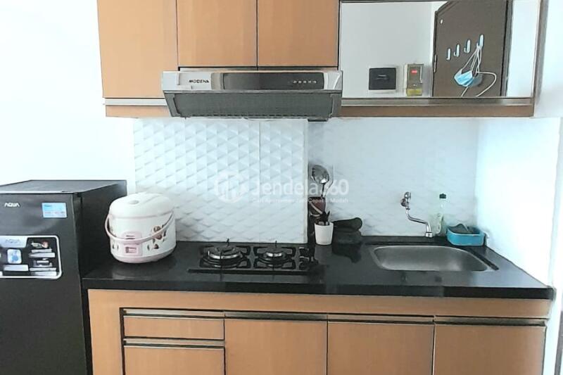 Kitchen Peaceful Studio Apartment Middle Floor with  View at The Suites @ Metro Bandung