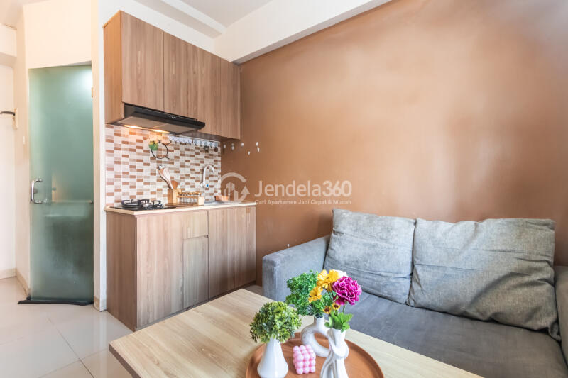 Living Room Low Floor 2BR Apartment with  View at Green Pramuka City Apartment