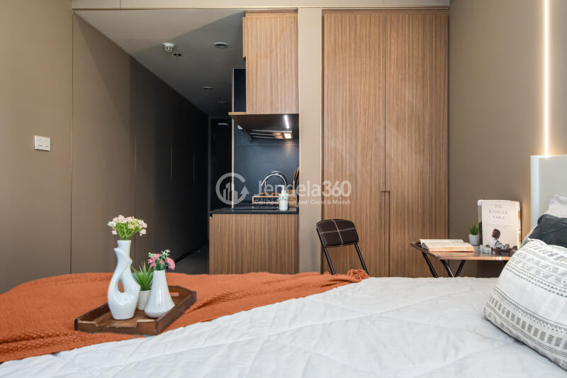Bedroom Elegant Studio Apartment at Branz Mega Kuningan Apartment Low Floor