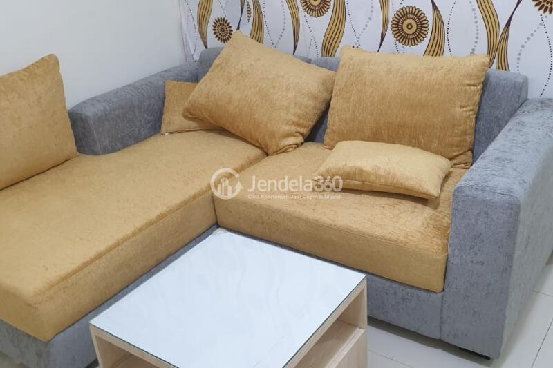 Living Room Modern 1BR Apartment Middle Floor with City View at Cosmo Terrace - Jakarta Residence Thamrin City