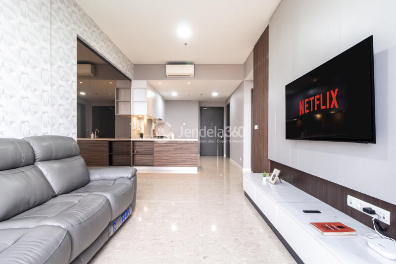 Living Room Low Floor 2BR Apartment with  View at Condominium Marigold Navapark Apartment