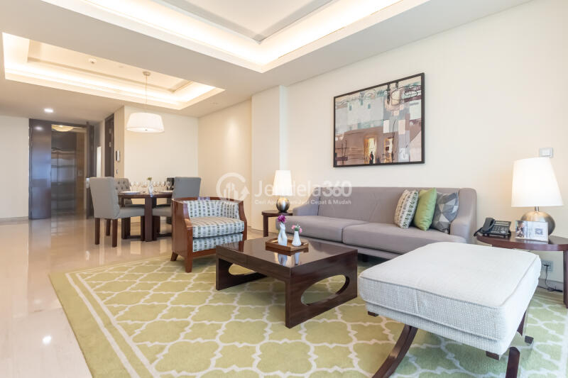 Living Room 2BR Apartment with - View at Shangri-La Residence