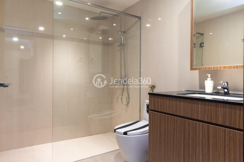 Bathroom High Floor 2BR Apartment with  View at Branz Mega Kuningan Apartment
