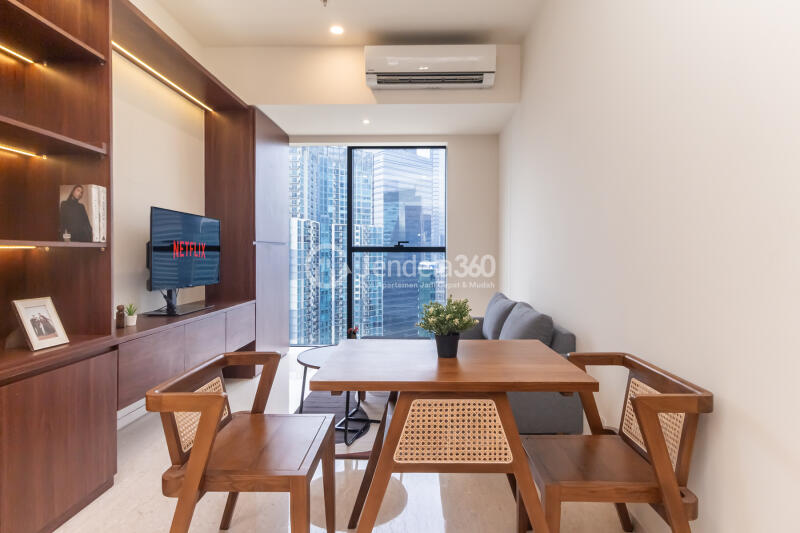 Living Room High Floor 2BR Apartment with  View at Branz Mega Kuningan Apartment