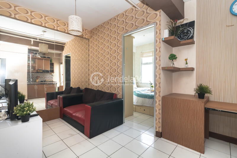 Living Room Homey 2BR Apartment at Pancoran Riverside Apartment Low Floor