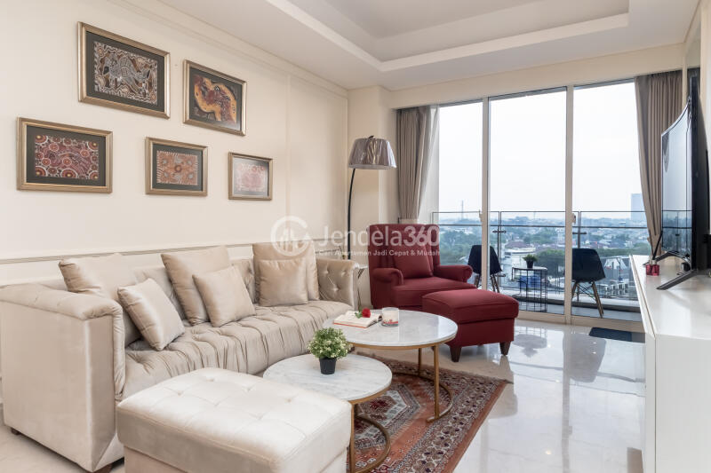 Living Room Low Floor 1BR Apartment with  View at Pondok Indah Residence