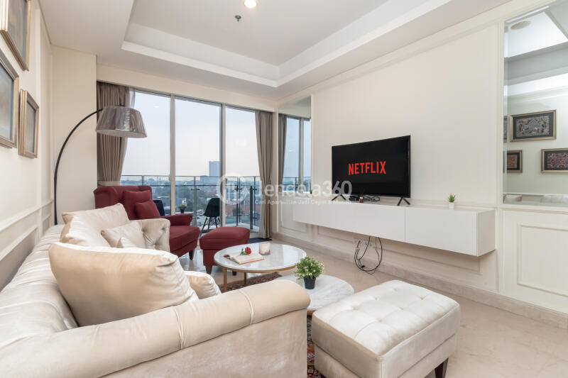 Living Room Low Floor 1BR Apartment with  View at Pondok Indah Residence