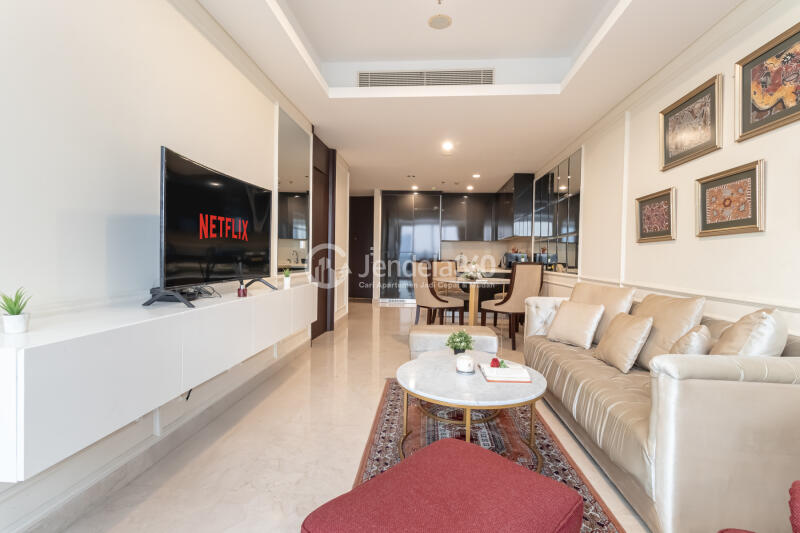 Living Room Low Floor 1BR Apartment with  View at Pondok Indah Residence