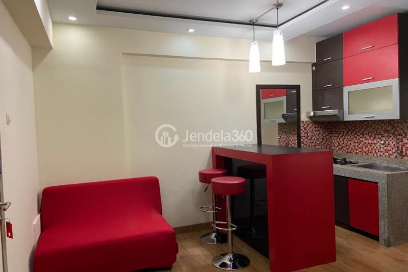 Living Room Elegant 1BR Apartment at Gateway Apartment Cicadas Tower Sapphire