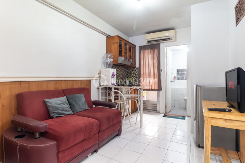 Living Room 2BR Apartment with City View at Kalibata City Apartment