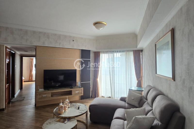 Living Room 3BR Apartment with city View at Sudirman Tower Condominium