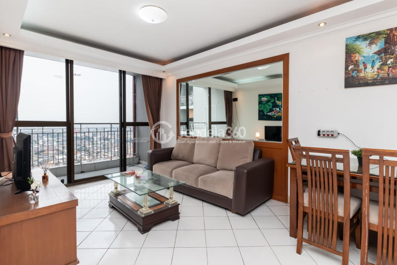 Living Room Stylish 1BR Apartment at Taman Rasuna Apartment Tower 6