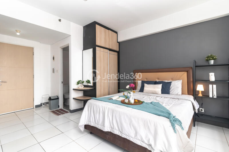 Bedroom Low Floor Studio Apartment with Exoctic Swimming Pool at Kota Ayodhya Apartment